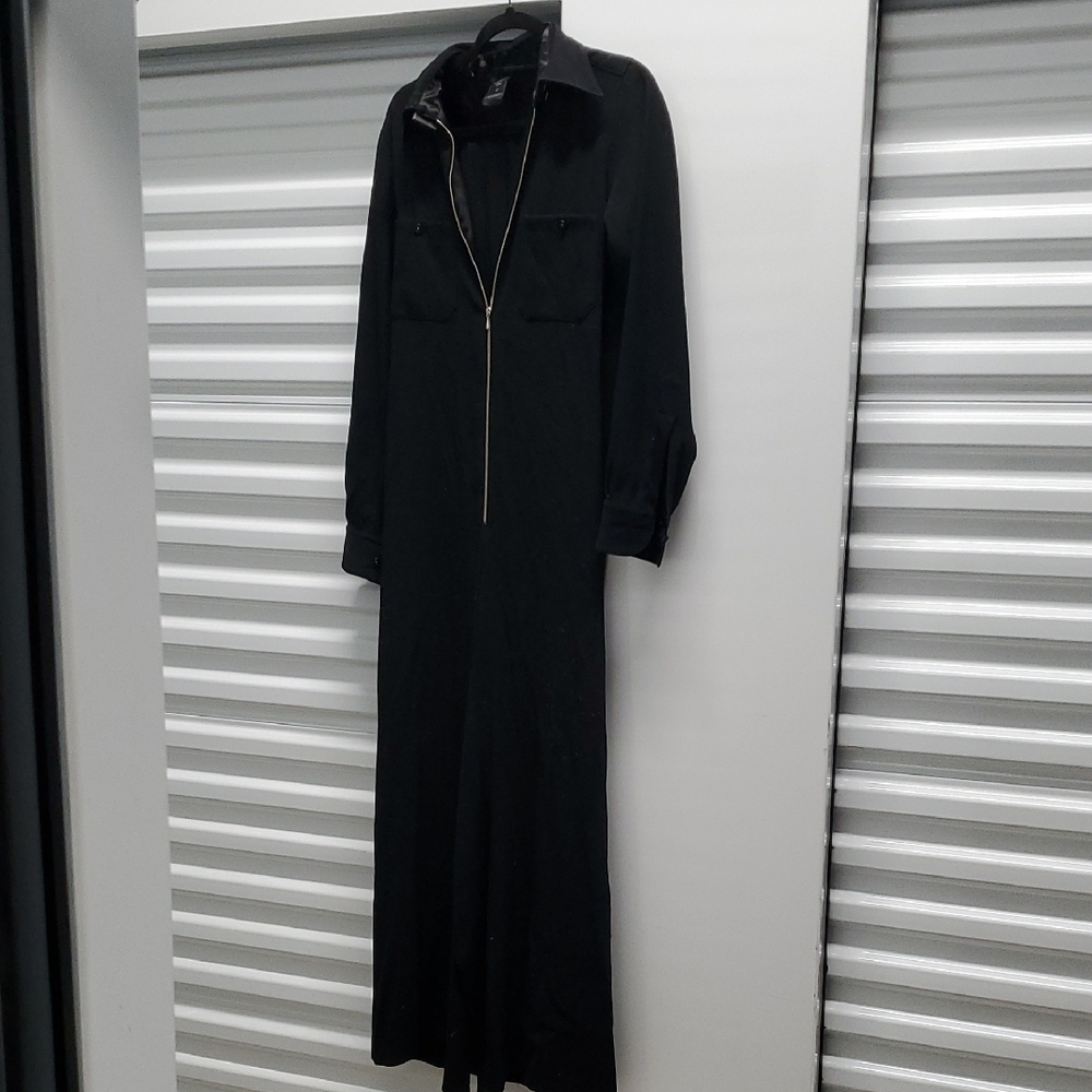 Jean Paul Gaultier Black Long Sleeve Notched Collar Dress